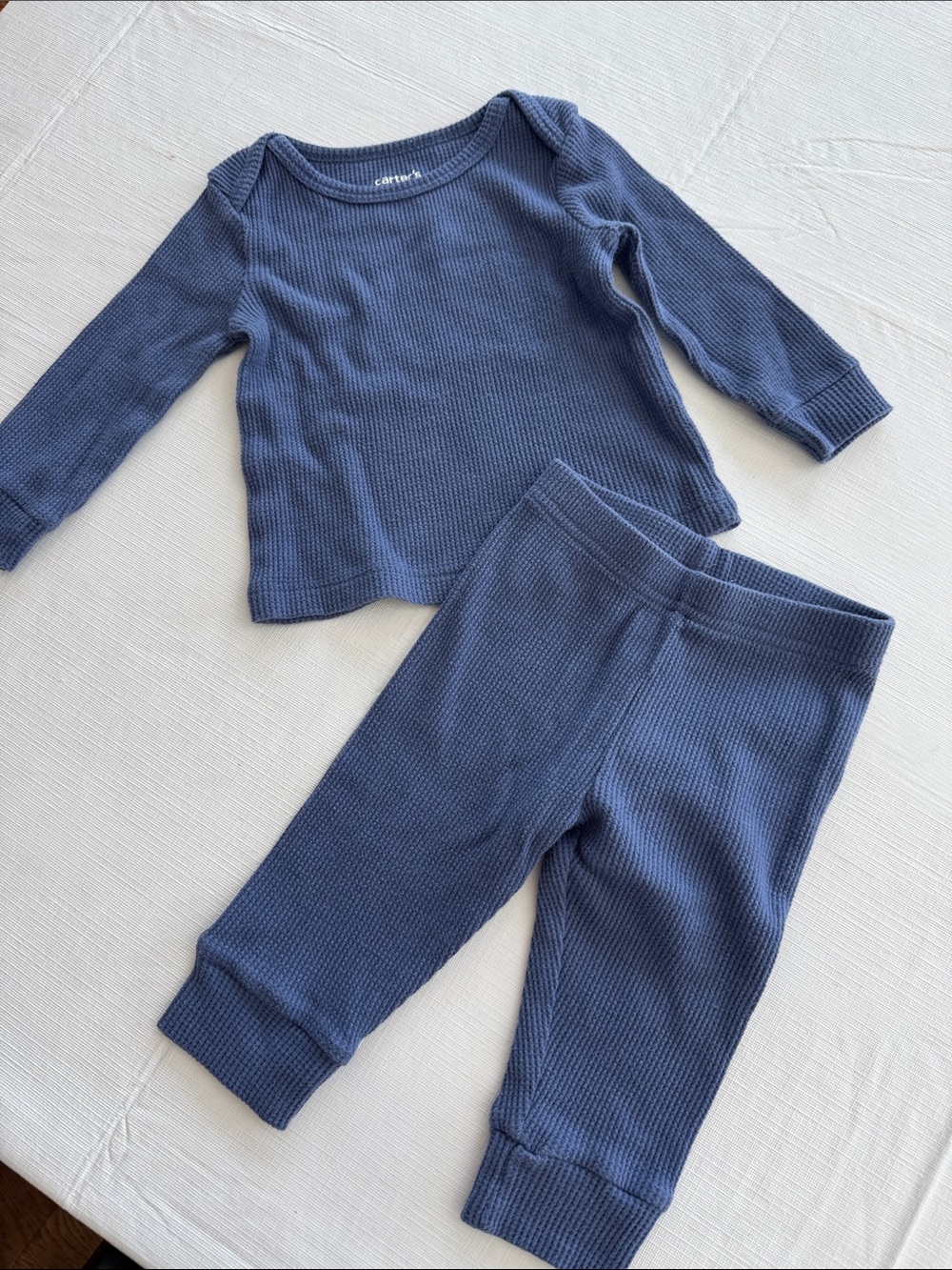 Carter's Navy Waffle Knit Kids Pajama Set
